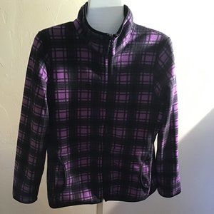 Purple and Black Plaid Flannel Jacket